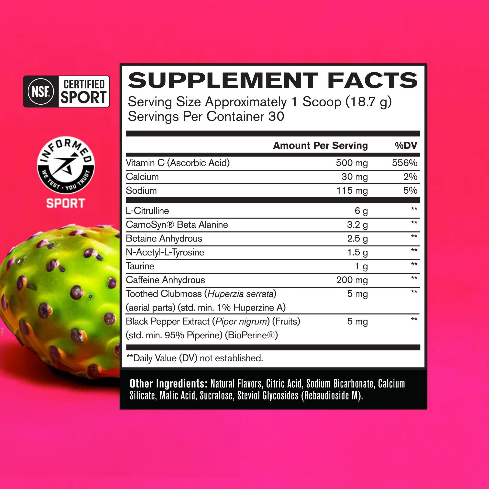 BARE PERFORMANCE NUTRITION BARE PERFORMANCE NUTRITION BPN Flight Pre Workout, Supports Energy and Mental Focus, Improved Endurance & Muscle Pumps with CarnoSyn Beta Alanine, Prickly Pear, 30 Servings