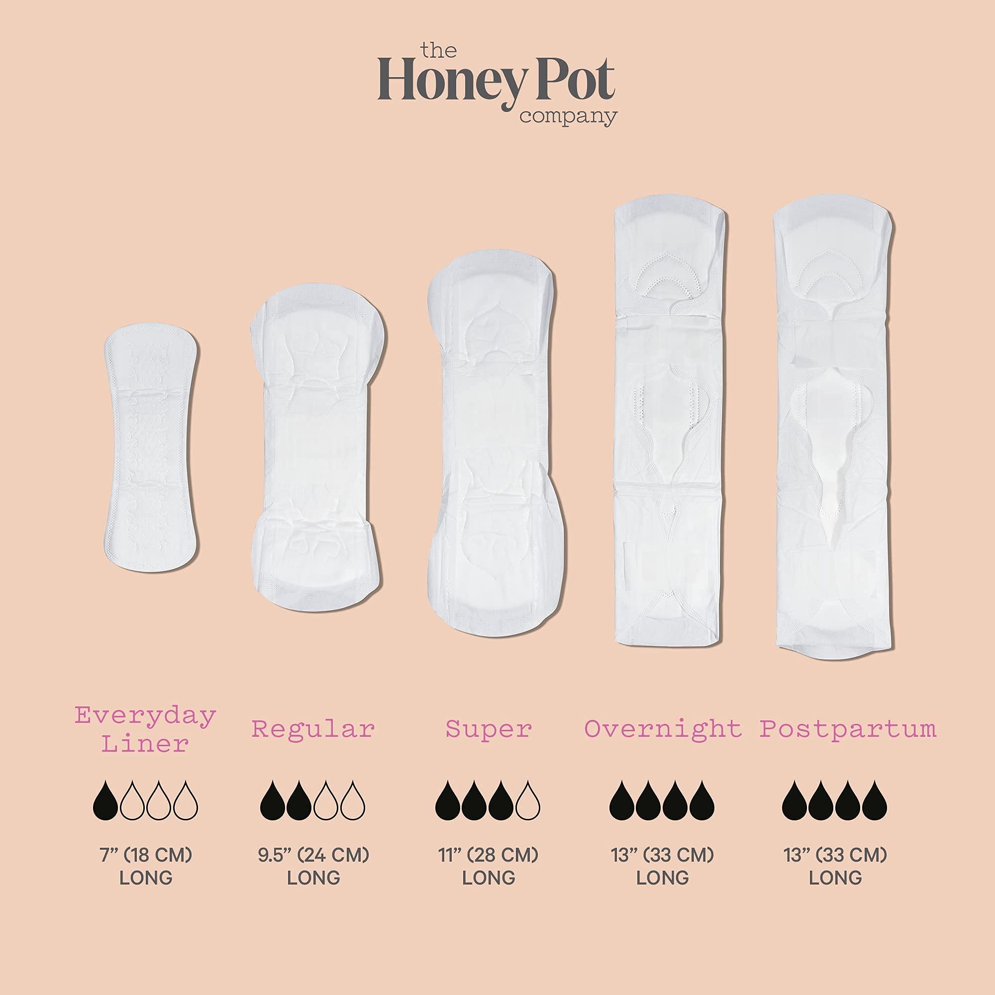 The Honey Pot The Honey Pot Company Clean Cotton Super Absorbency Pads, Herbal-Infused Pads with Wings, Plant-Derived Feminine & Menstrual Care  (Product) RED  16 ct.