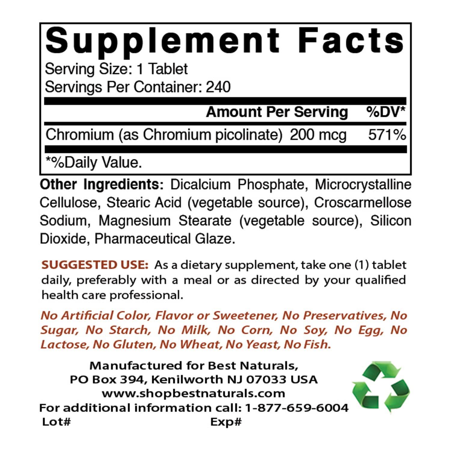 Best Naturals Best Naturals Konjac Glucomannan Root 2000 mg & Chromium Picolinate 200 mcg