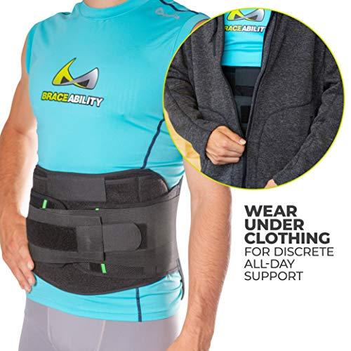 BraceAbility BraceAbility LSO Back Brace for Herniated, Degenerative & Bulging Disc Pain Relief, Sciatica, Spine Stenosis | Medical Lumbar Support Device for Post Surgery & Fractures with Hot/Cold Therapy (L)