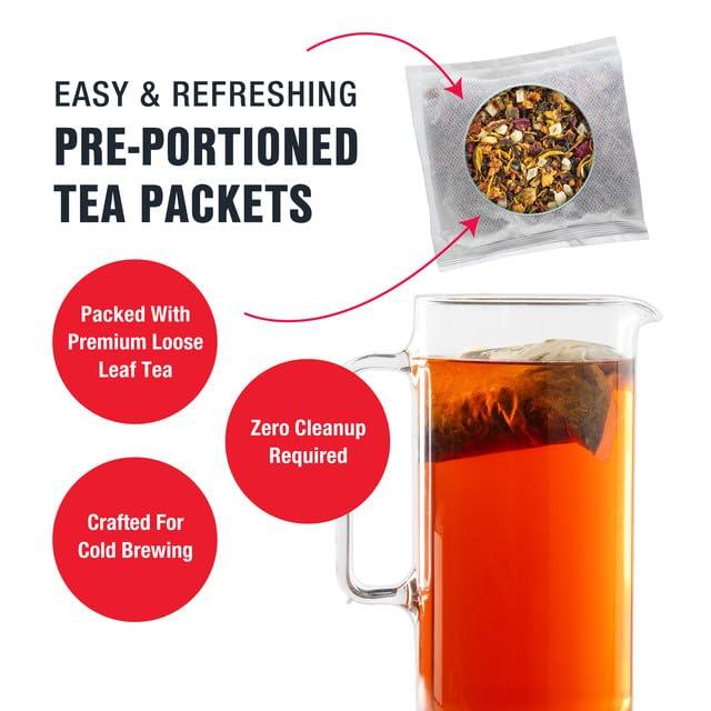 Tiesta Tea Tiesta Tea - Peach Party Cold Brew - Peach Hibiscus Herbal Tea - Premium Loose Leaf Tea Blend - Non Caffeinated Iced Tea - Cold Brew Tea Packets - Brews 64 oz of Pitcher Per Bag (Pack of 10)