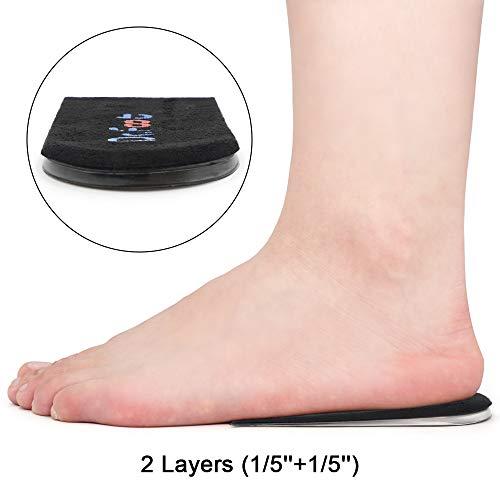 Dr.Foot Dr.Foot Adjustable Orthopedic Heel Lift Inserts, Height Increase Insole for Leg Length Discrepancies, Heel Spurs, Heel Pain, Sports Injuries, and Achilles tendonitis (Black, 2 Layers)