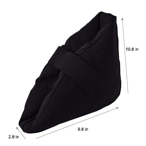 BXT Heel Protectors Cushion Against Bed Pressure Sores Ulcers, Comfort Feet Pillow Pads Heel Pain Relief, for Bedridden Elderly in Bed/Wheelchair, Black, One Pair