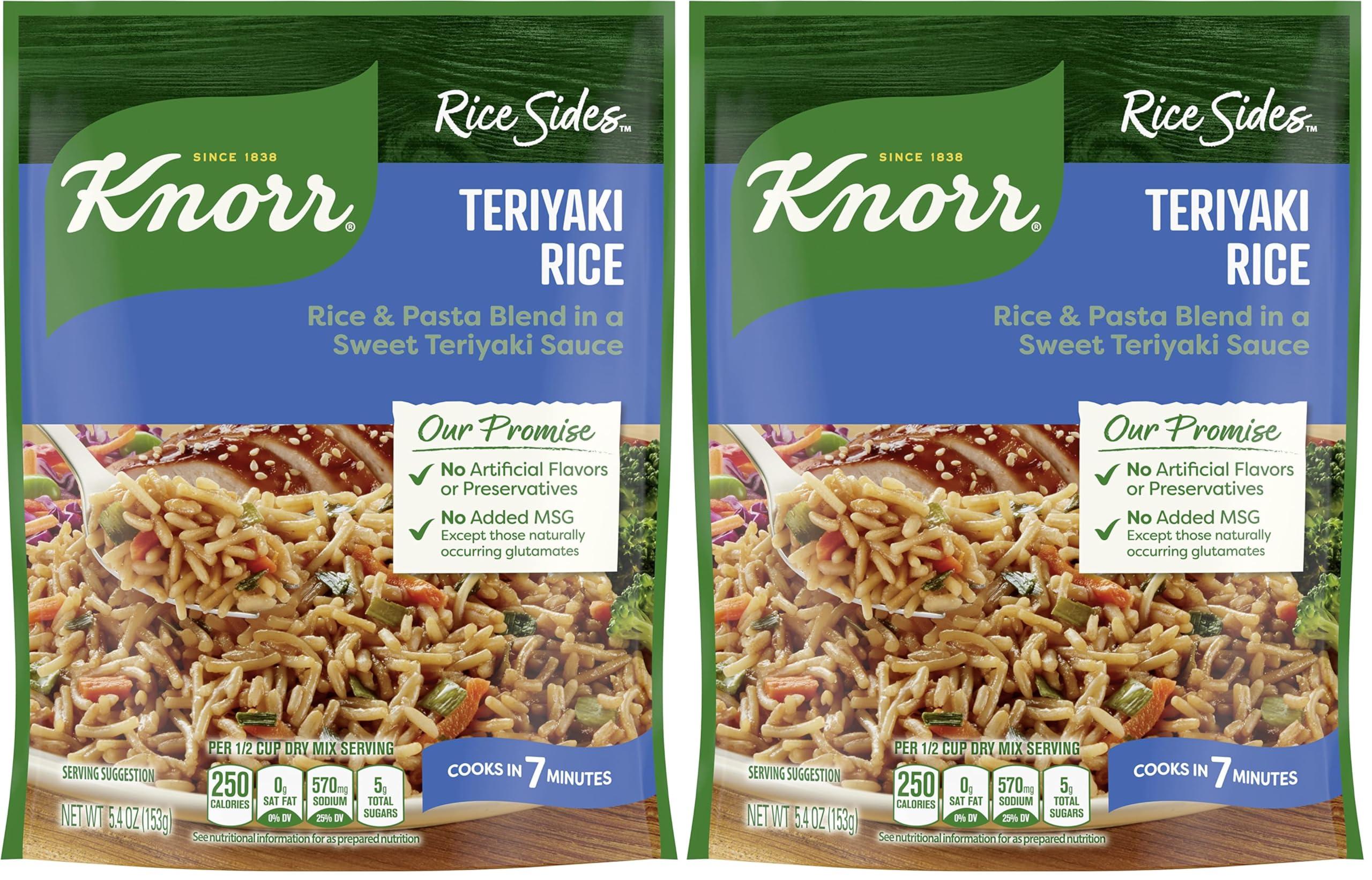 Knorr Knorr Rice Sides For a Tasty Rice Side Dish Teriyaki No Artificial Flavors, No Preservatives, No Added MSG 5.4 oz (Pack of 2)