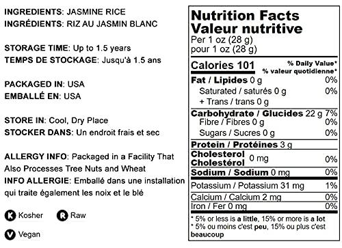 Food to Live Jasmine White Rice, 2 Pounds – Long-Grain, Raw, Vegan, and Kosher, Bulk. Fluffy Texture. Good Source of Protein and Folate. Perfect Side Dish. Great for Stir-Fried Vegetables, Stews, and Thai Curries