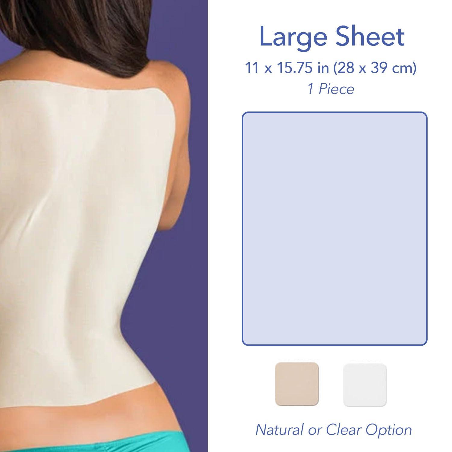 BIODERMIS Epi-Derm Large Sheets, Premium Grade Silicone Scar Sheets for C-Section, Tummy Tuck, Hysterectomy & Cardiac Surgery Scars, Easy To Use & Reusable Silicone Gel Sheets for Scars, 11 x 15.75 in - Natural