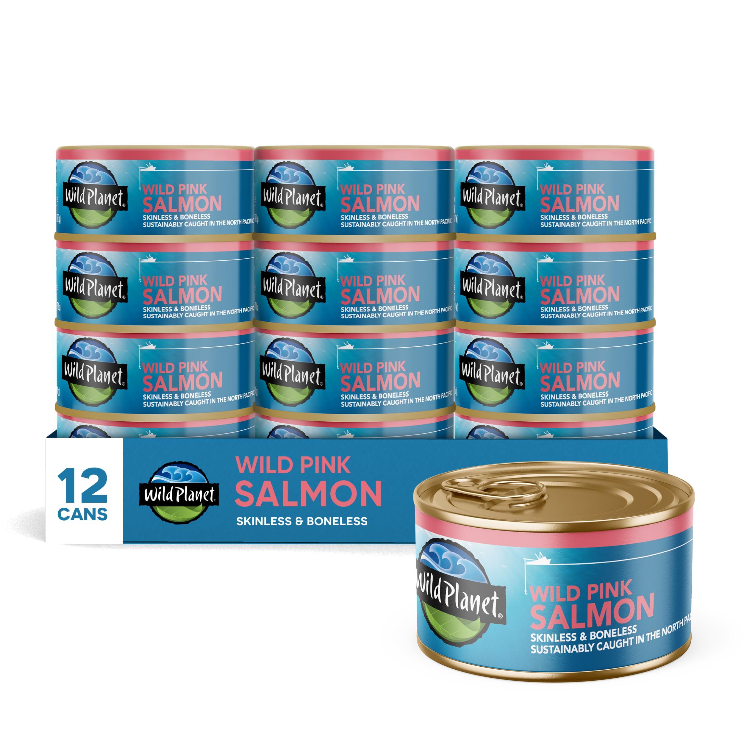 Wild Planet Wild Planet, Wild Pink Salmon, Canned Salmon, Sustainably Wild-Caught, Non-GMO, Kosher 6 Ounce, (Pack of 12)