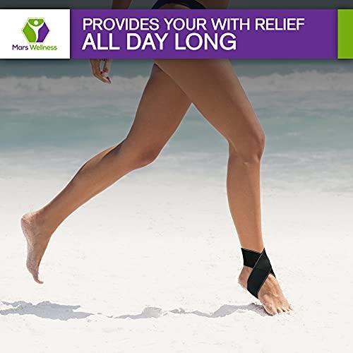 MARS WELLNESS MARS WELLNESS Achilles Tendonitis Support Ankle Brace - Plantar Fasciitis Relief - Gel Buttress Pad - All Day Achilles Tendonitis Relief - Large/X-Large