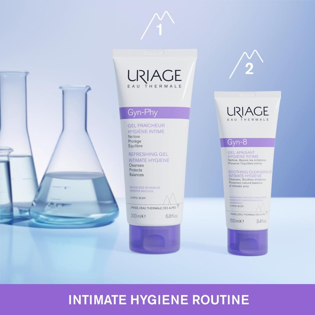 Uriage URIAGE Gyn Phy Refreshing Intimate Gel 6.8 fl.oz. | pH Balancing Feminine Wash for Sensitive Skin | Removes Odor While Gently Cleansing | Soap Free, Paraben-Free, Gynecologist Tested
