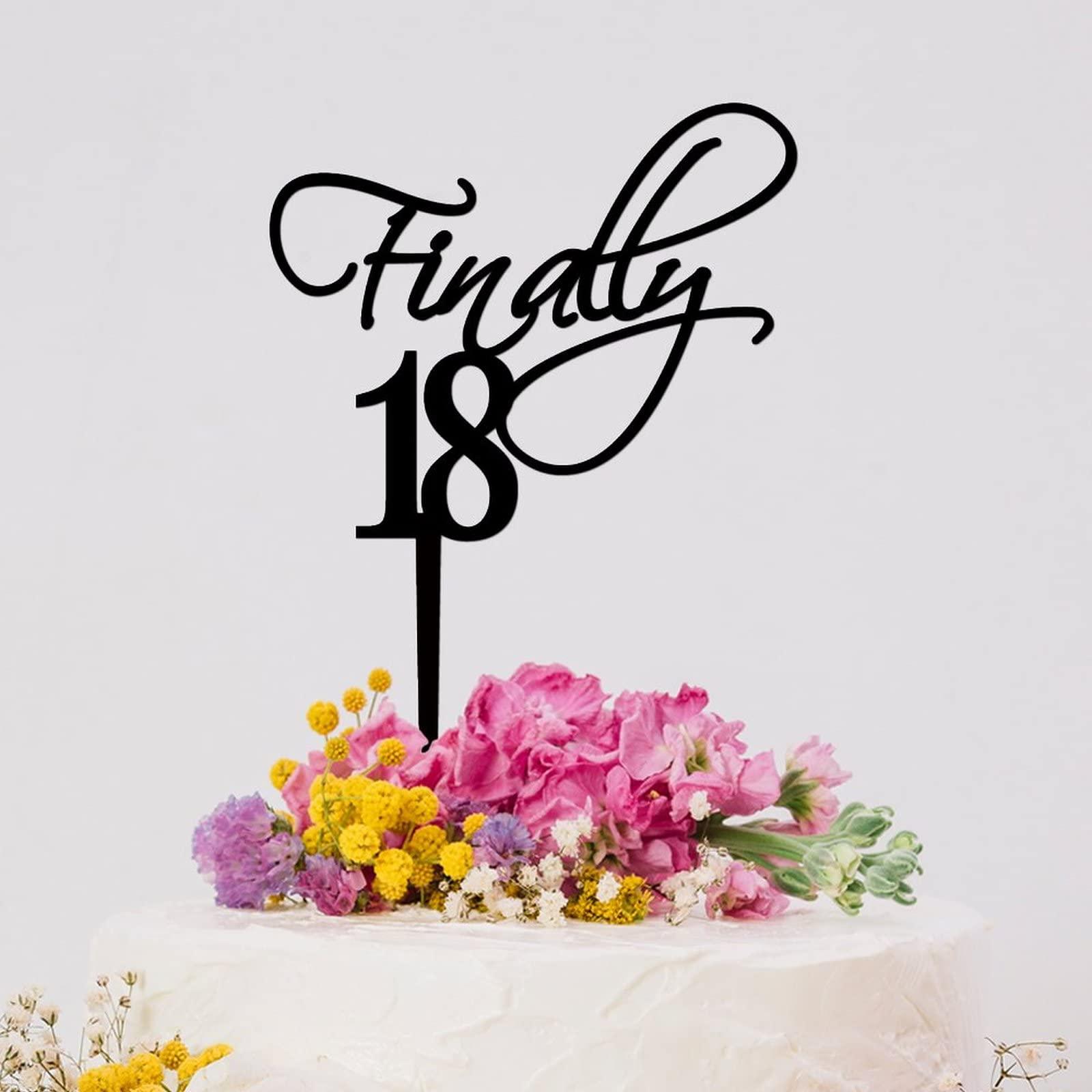 YJHLBHDIAN Sweet 40 Cheer to 40th Birthday Cake Topper Black Acrylic Happy Birthday Party Decorations Cake Topper Personalized Happy Birthday Cake Topper Happy Birthday Gift to Children Women Cake Toppers