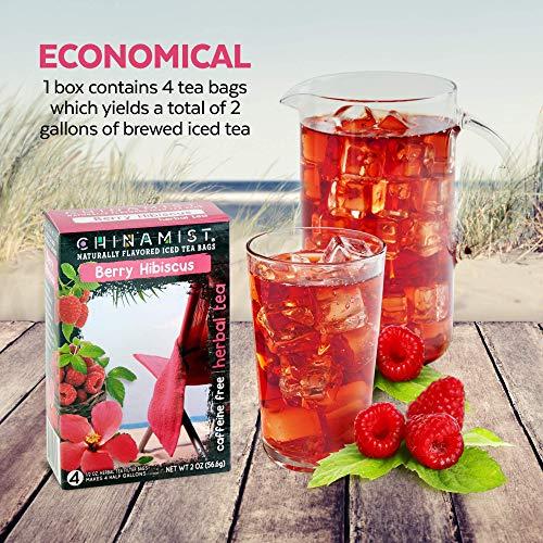 China Mist Iced Tea China Mist Iced Tea Berry Hibiscus Herbal Tea Infusion Refreshing and Delicious Each Tea Bag Yields 1/2 Gallon 4 bags.