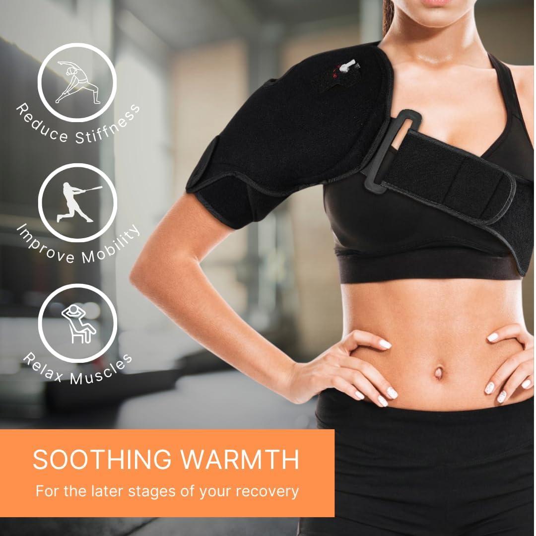 NatraCure NatraCure Hot or Cold Therapy Shoulder Ice Pack Wrap, Shoulder Brace for Shoulder Pain Relief - (Heating Pad for Rotator Cuff Injuries, Surgery, Gym Injuries, Baseball, Pitching Injuries) - 6032