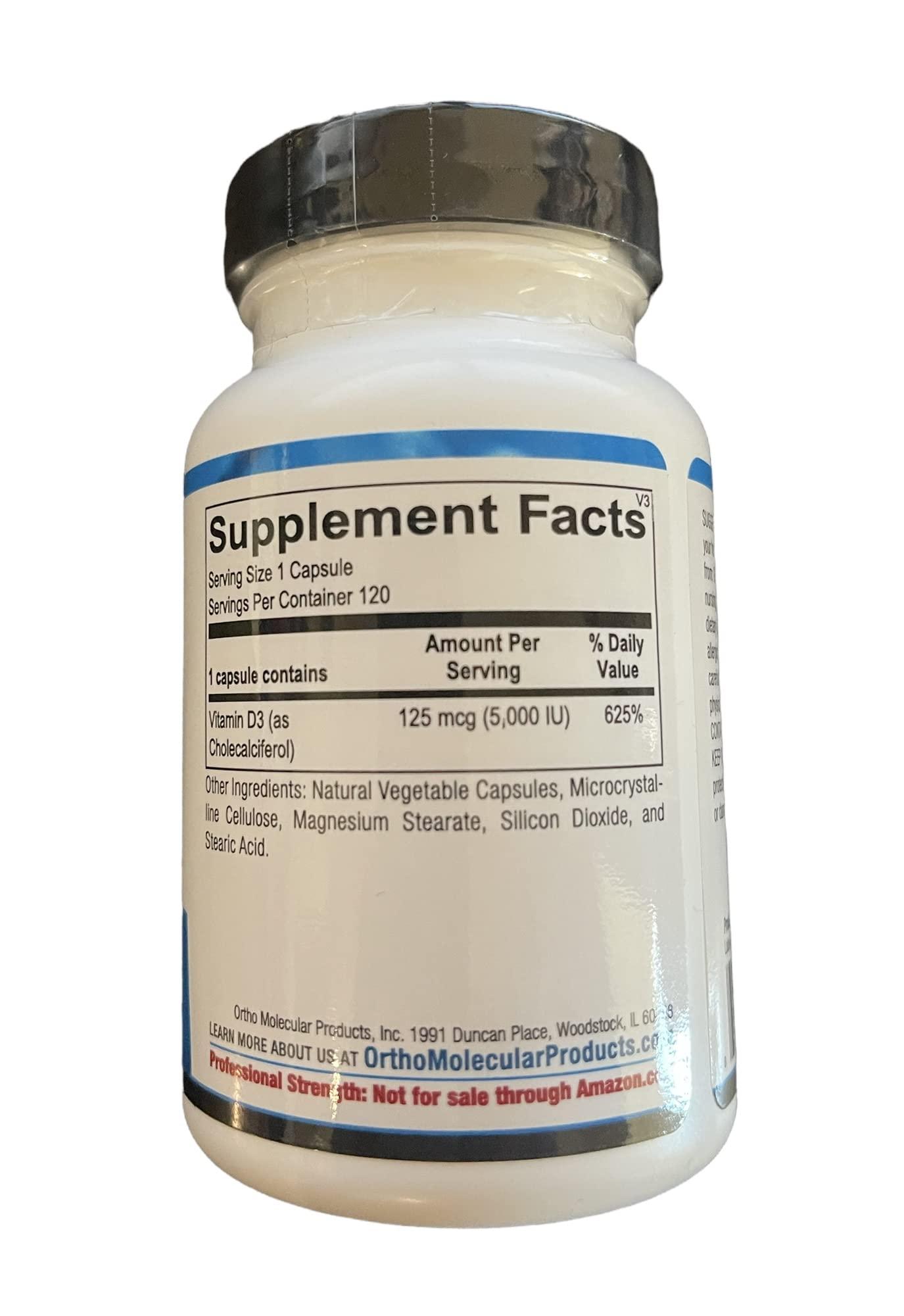 Ortho Molecular Product Ortho Molecular Product Vitamin D - 5000 IU - 120 Capsules