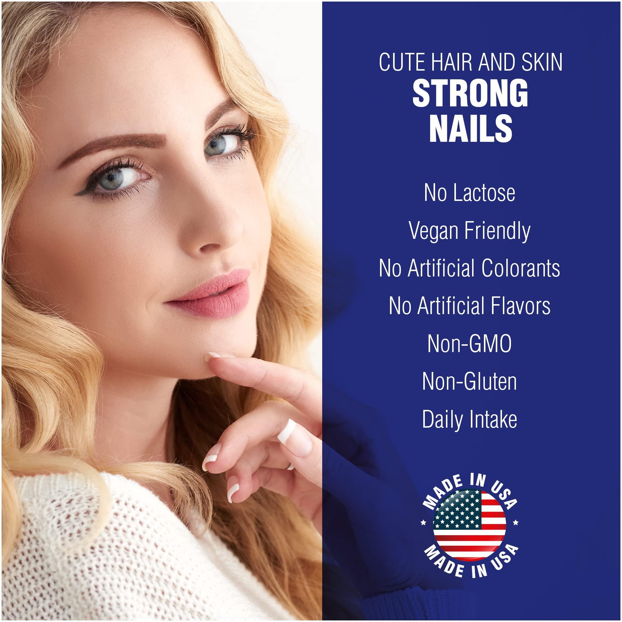 Natural Systems Naturasys Hair Skin and Nails Vitamins Supplement 60 Capsule by Natural Systems - Strong Nails and Hair Growth Vitamins for Women and Men - Natural Biotin Hair Skin and Nails Vitamin - Skin Protection Vitamins