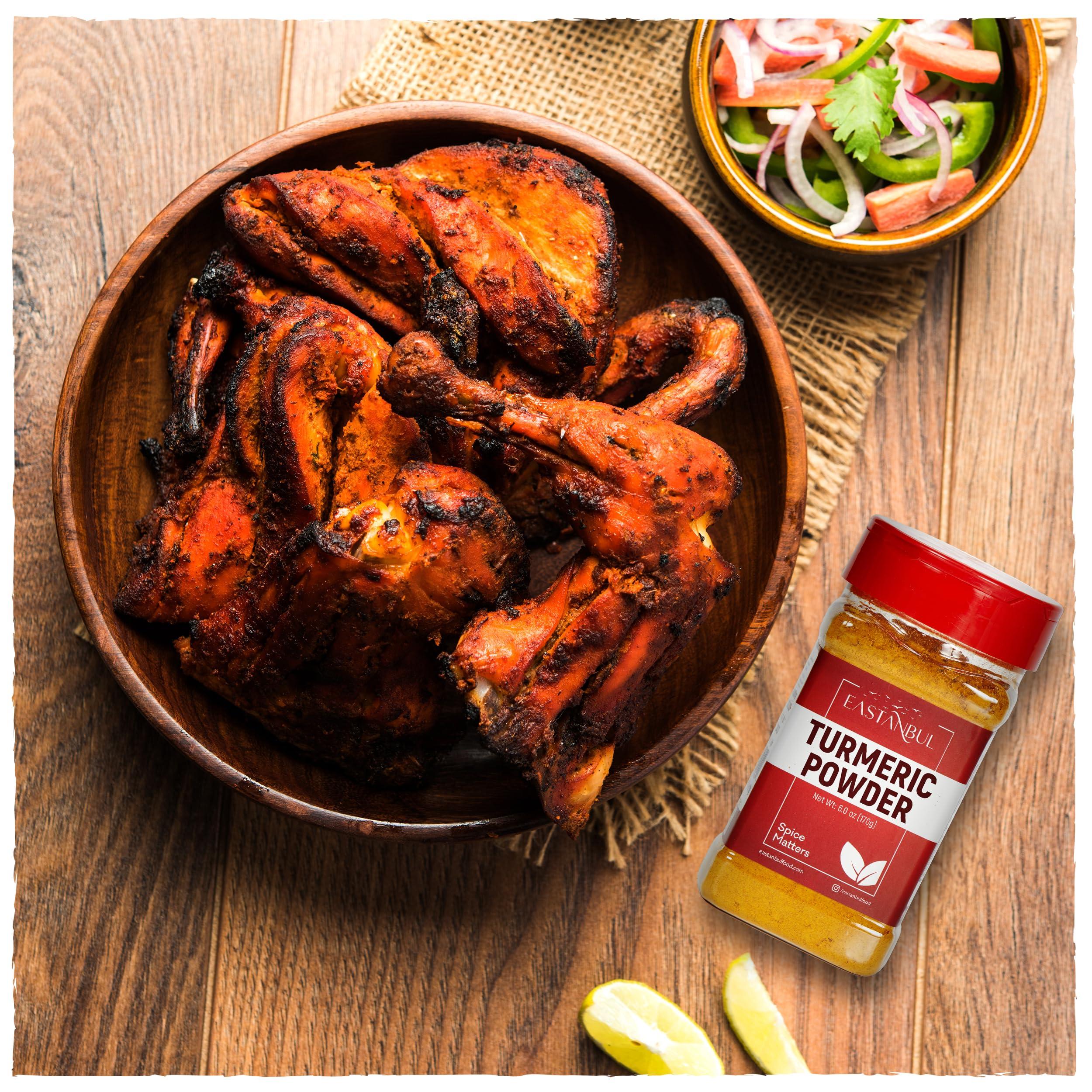 Eastanbul Eastanbul Turmeric Powder, 6oz, Ground Turmeric Powder AKA Curcuma En Polvo, Indian Tumeric Ground & Pure, Top-Notch Culinary, Perfect for Golden Milk, Sauces, Dressings, Natural, Vegan, Non-GMO