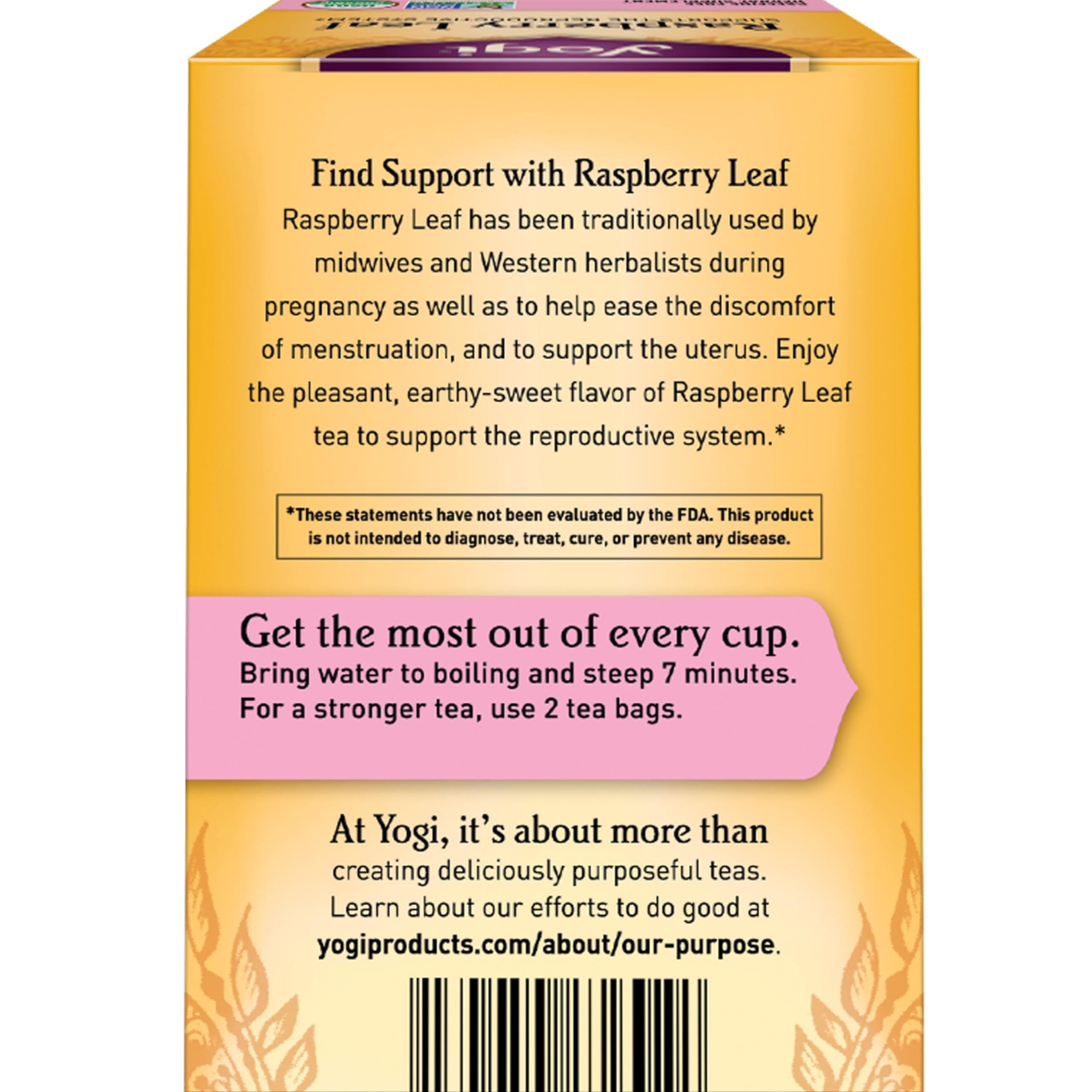 Yogi Yogi Raspberry Leaf Tea - Organic Raspberry Leaf Tea Supports Reproductive Health - Organic Tea Bags - Caffeine Free - 16 Tea Bags Per Pack (6 Packs)