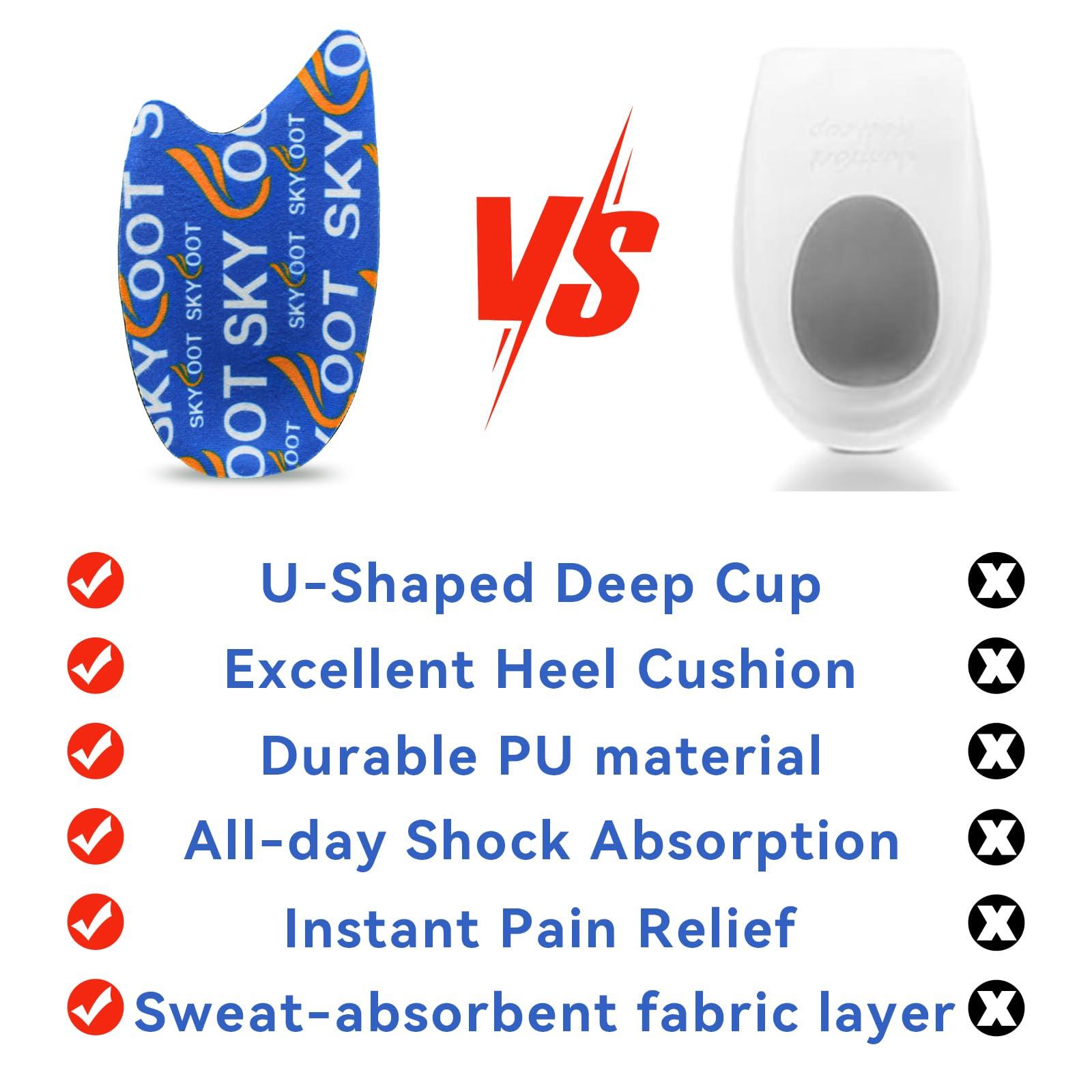 Skyfoot Skyfoot Heel Cups for Achilles Tendonitis, Heel Bone Spurs, Orthotic Inserts for Achilles Tendon Support, Heel Cushions for Heel Pain Relief for Women and Men (Small)