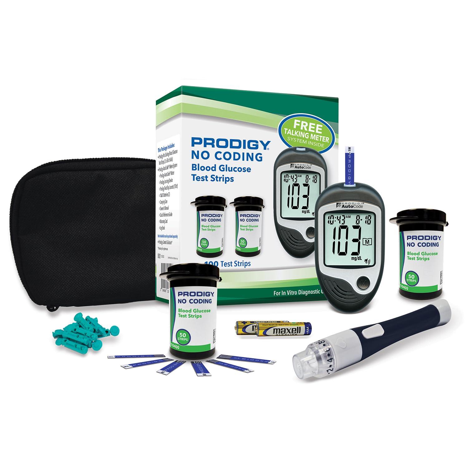 PRODIGY PRODIGY 100ct Test Strips with AutoCode Talking Meter Starter Kit