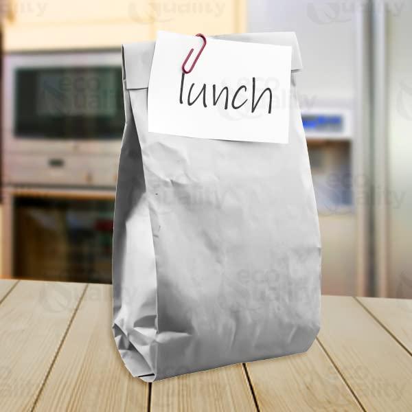 EcoQuality Paper Lunch Bags 4 Lb White Paper Bags 4LB Capacity - Kraft White Paper Bags, Bakery Bags, Candy Bags, Lunch Bags, Grocery Bags, Craft Bags - #4 Medium Lunch Paper Bags / Kraft Paper Sacks by EcoQuality (400, #4 - 4LB)