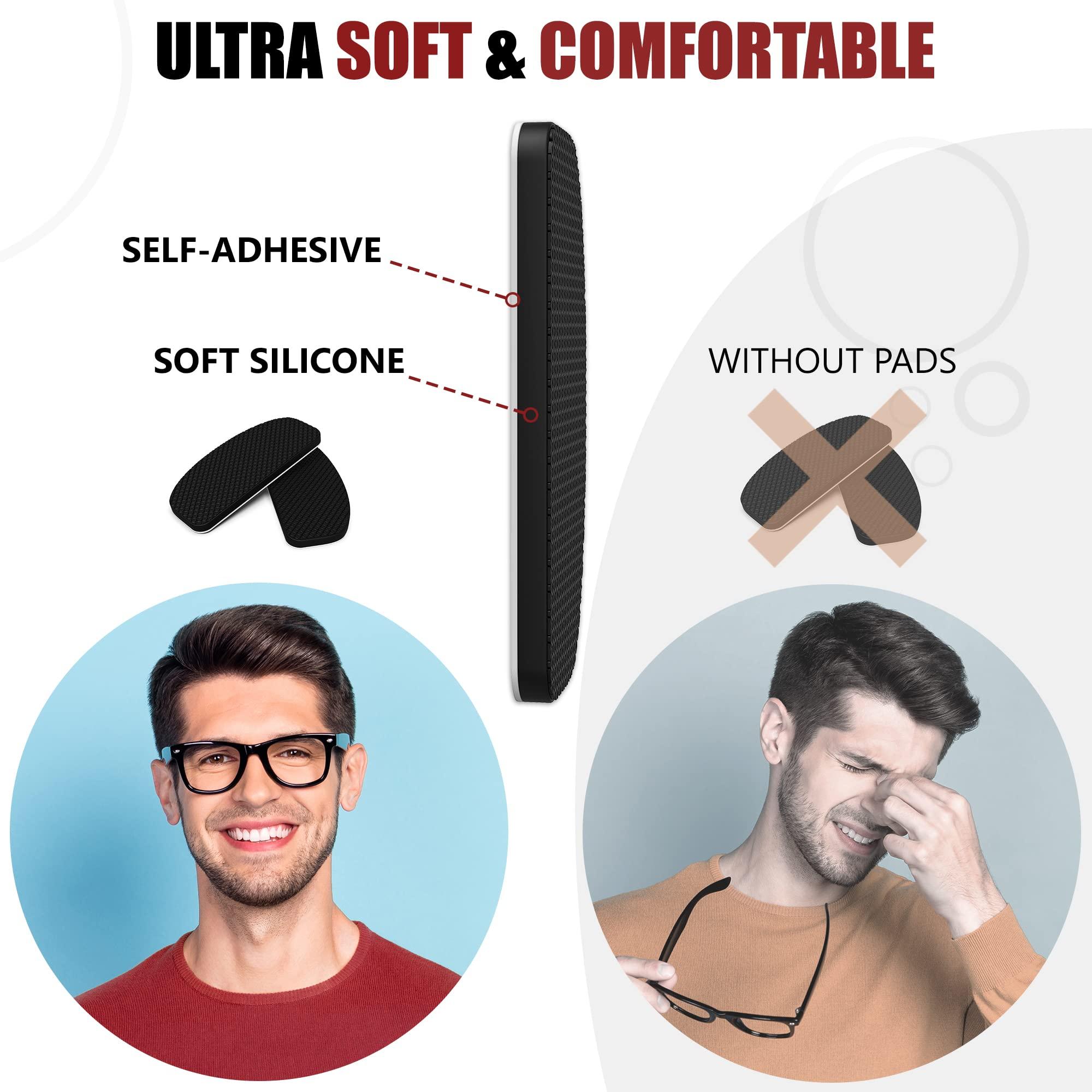 SIGONNA Eyeglass Nose Pads Anti Slip - Glasses Nose Grip Non Slip 1 mm - Adhesive Eye Glasses Nose Nose Pads - Eyeglass Silicone Nose Pads - Sunglass Grip Nose Bridge - 6 Pairs Nose Pieces - 1mm x 7mm x 16mm