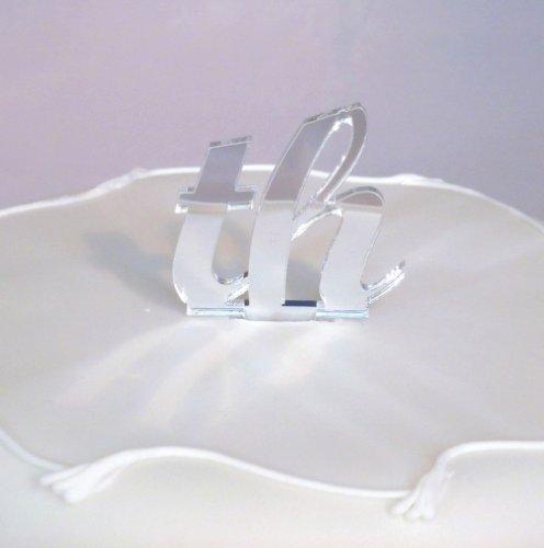 Super Cool Creations Set of 13 Silver Acrylic Mirror Cake Topper Numbers Script - 10cm /5cm Spike