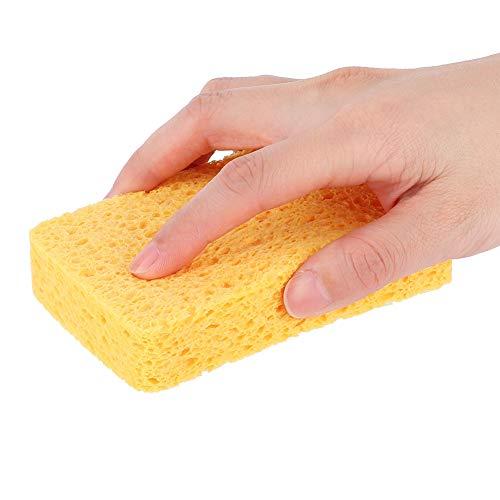 Tissting 3Pcs Kitchen Cleaning Sponges Cellulose Sponge Material Tableware Cleaning Tools Accessory for Cleaning Kitchen,Furniture,Bathroom(Yellow)