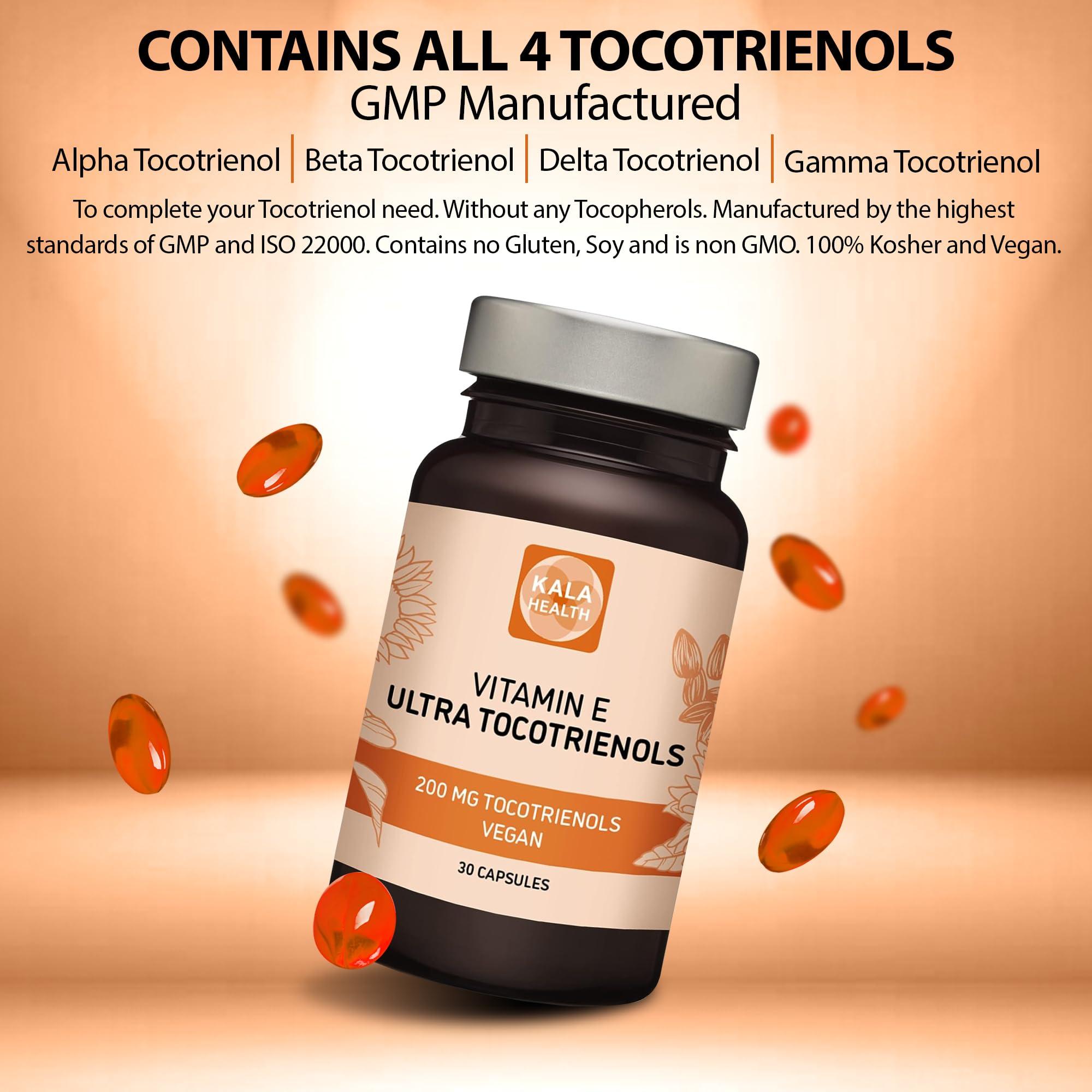 Kala Health KALA HEALTH Ultra Tocotrienol 200mg Vitamin E Vegan  All 4 tocotrienols - Tocopherol Free - Supports Immune Health & Antioxidant Health Tocotrienols Supplement