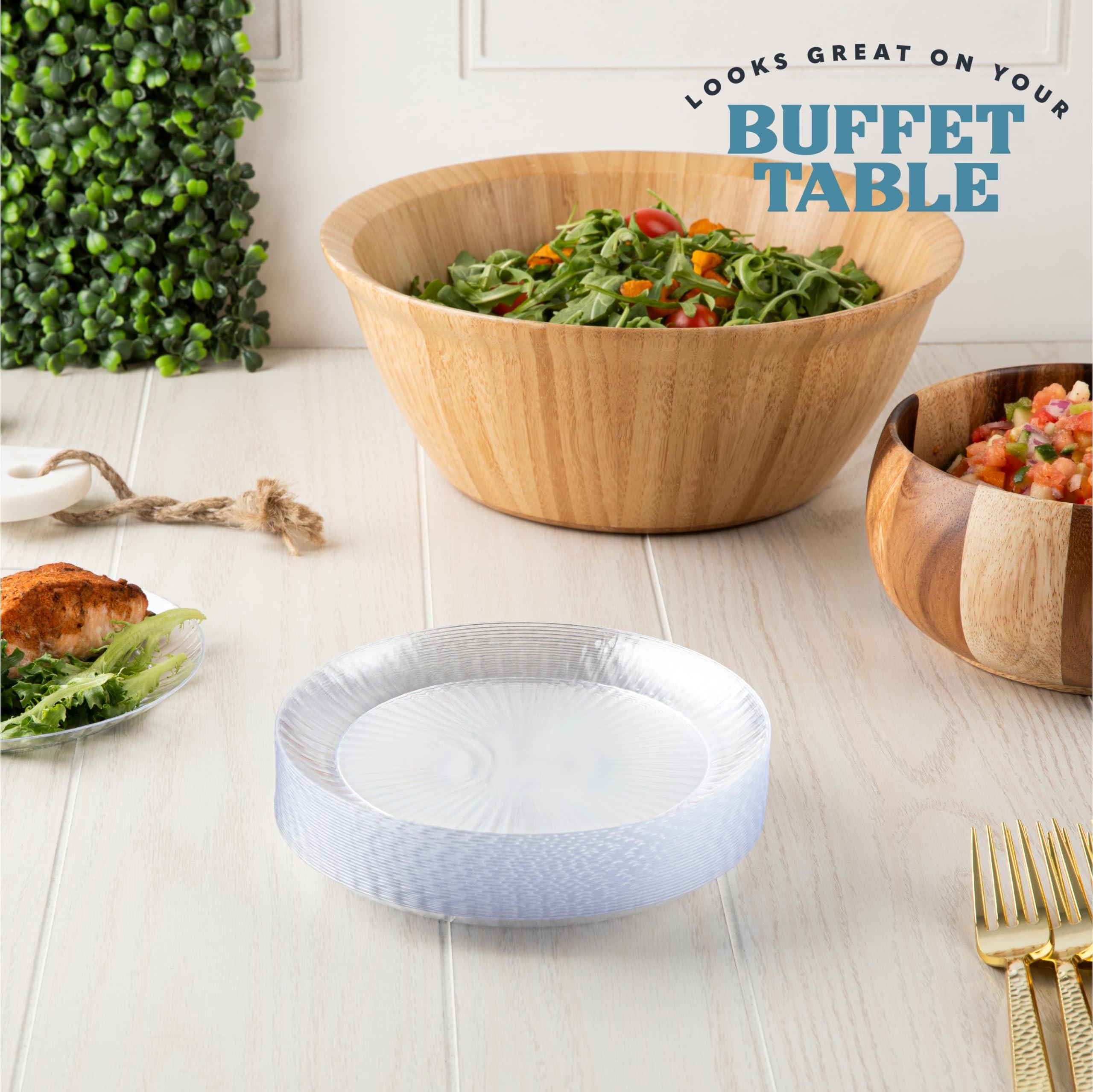 PLASTICPRO PLASTICPRO 30 Pack Crystal Like Clear Disposable 6 inch Plastic Plates Dinner Dishes Plates for Special Occasions Parties