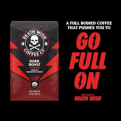 Death Wish Coffee Co. Death Wish Coffee Co., Organic and Fair Trade Dark Roast Ground Coffee, 16 oz