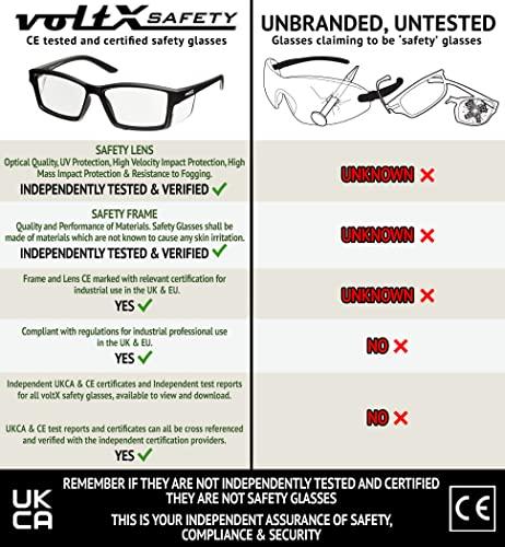 voltX voltX \'VISION\' Safety Readers, Full Lens Magnified Reading Safety Glasses (+3.0 Dioptre, Clear lens) ANSI Z87.1+ & CE EN166F - Anti fog coated UV400 lens