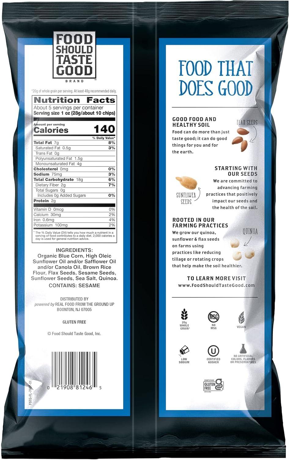 Food Should Taste Good Food Should Taste Good Blue Corn Tortilla Chips, 5.5 oz. (Pack of 6)