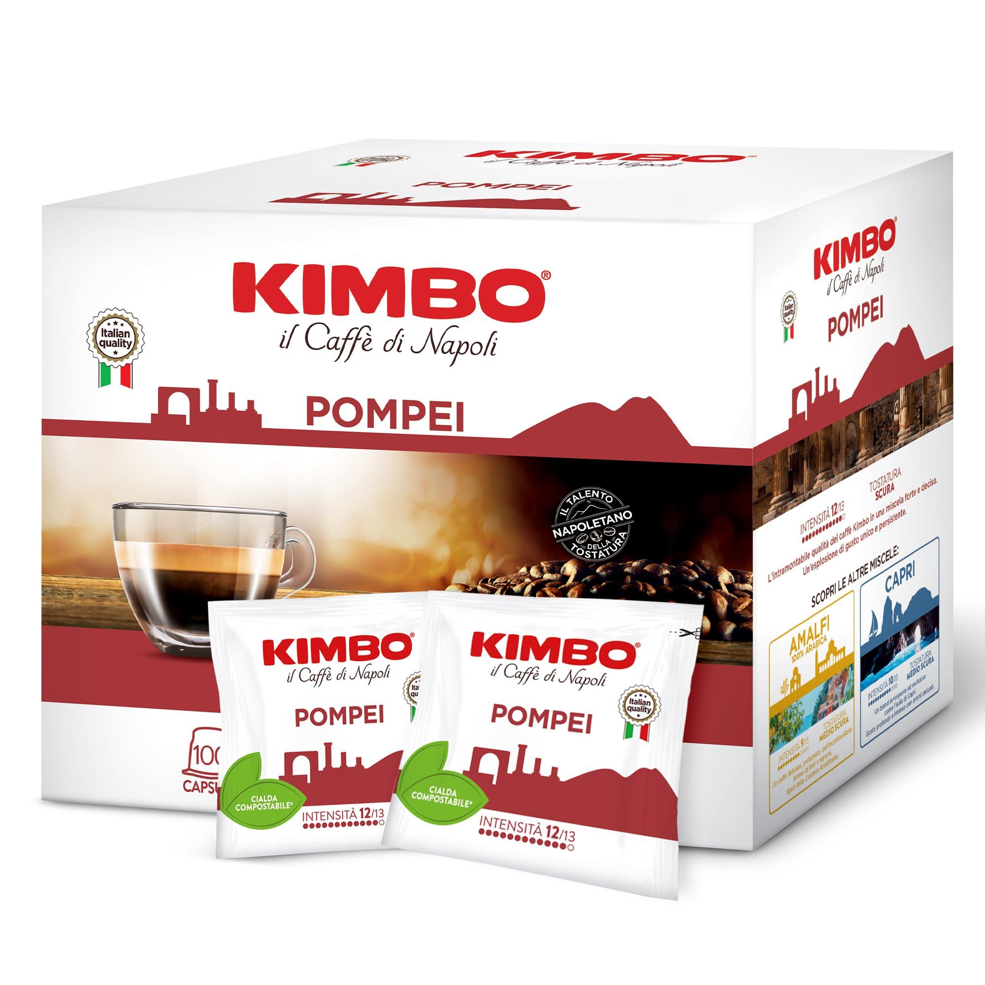 KIMBO Kimbo Pompei ESE Compostable Coffee Pods - Intense Flavor - Blended and Roasted in Italy - Dark Roast - 100 count