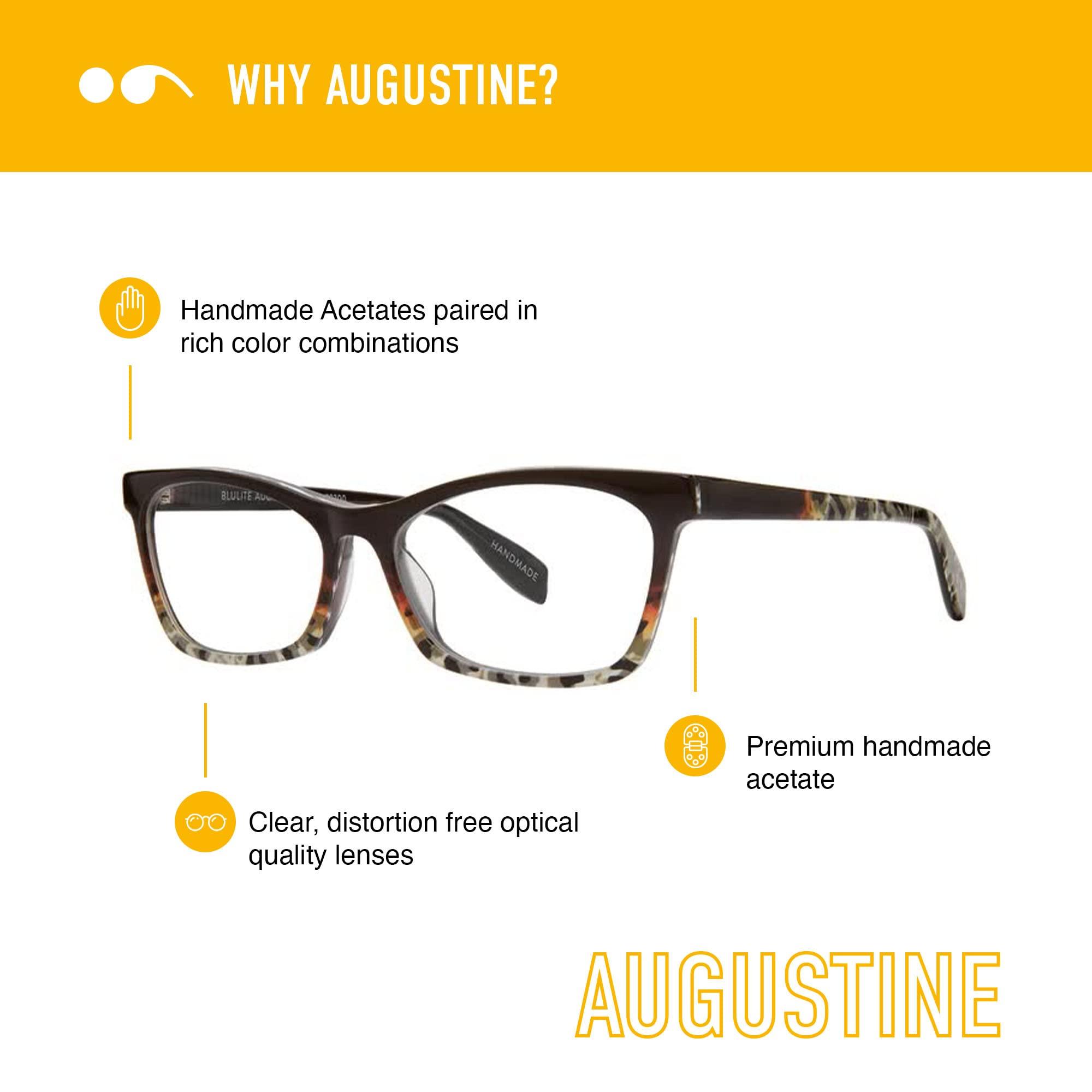 Scojo New York Scojo New York Augustine Blue Light Reading Glasses, Handmade Scratch Resistant Readers for Women and Men, Blue Camo - 1.50x