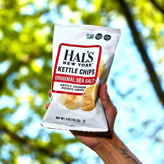 Hal's New York Hal's New York Kettle Cooked Gluten Free Original Sea Salt Salted Potato Chip Crisps, 2 Oz (Pack of 24)