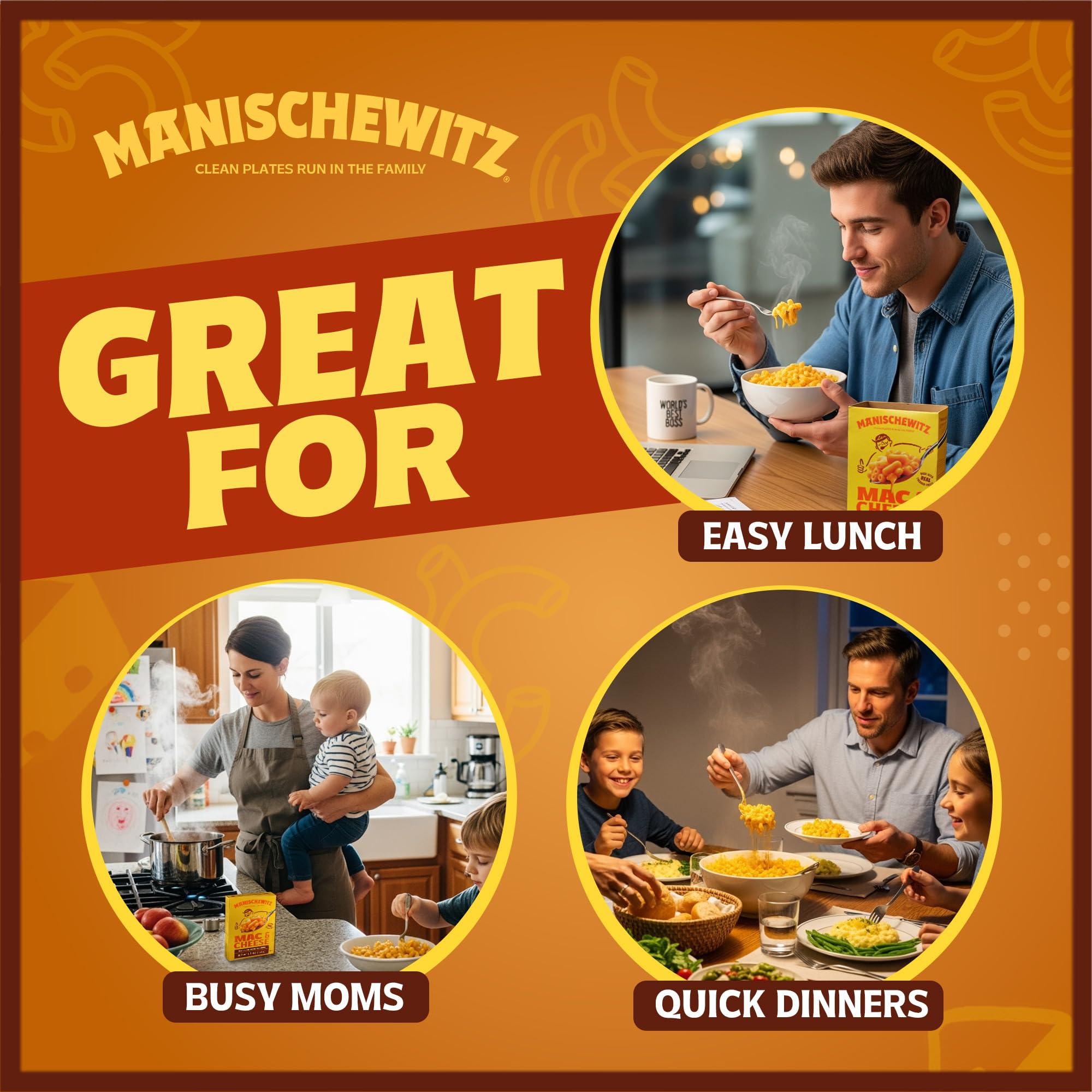 Manischewitz Manischewitz Kosher Mac & Cheese, 5.5oz (4 Pack) Made with Real Cheddar Cheese, No Artificial Colors of Flavors, Certified Kosher