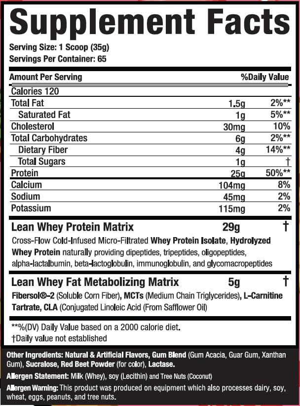 Musclesport Musclesport Lean Whey Revolution Protein Powder - Whey Protein Isolate - Low Calorie, Low Carb, Low Fat, Incredible Flavors - 25g Protein per Scoop - 5lb Strawberry Creme