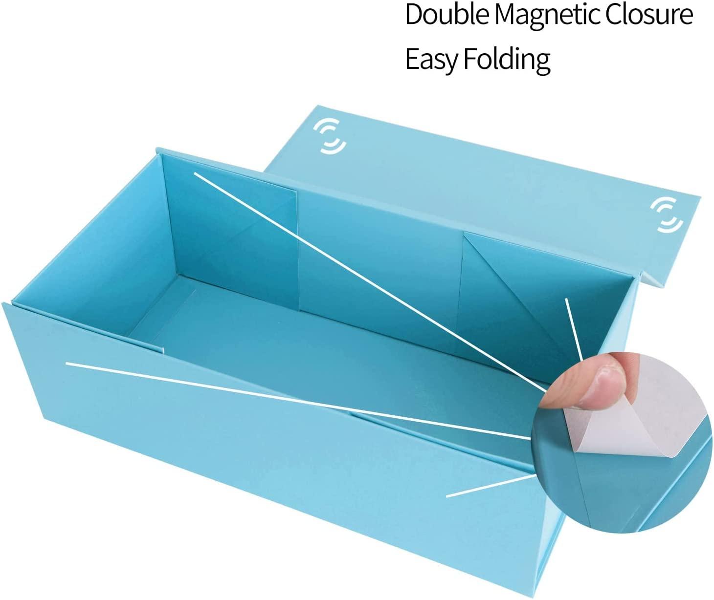 ROSTELACK Blue Gift Box 10\" x 6\" x 3\" with Magnetic Closure Lid Gift Box for Presents,Bridesmaid Gifts Box,Cute Box,Birthday Gift box,Luxury for Gift Packaging, Magnetic Gift Box for Wrapping Gifts (Blue)