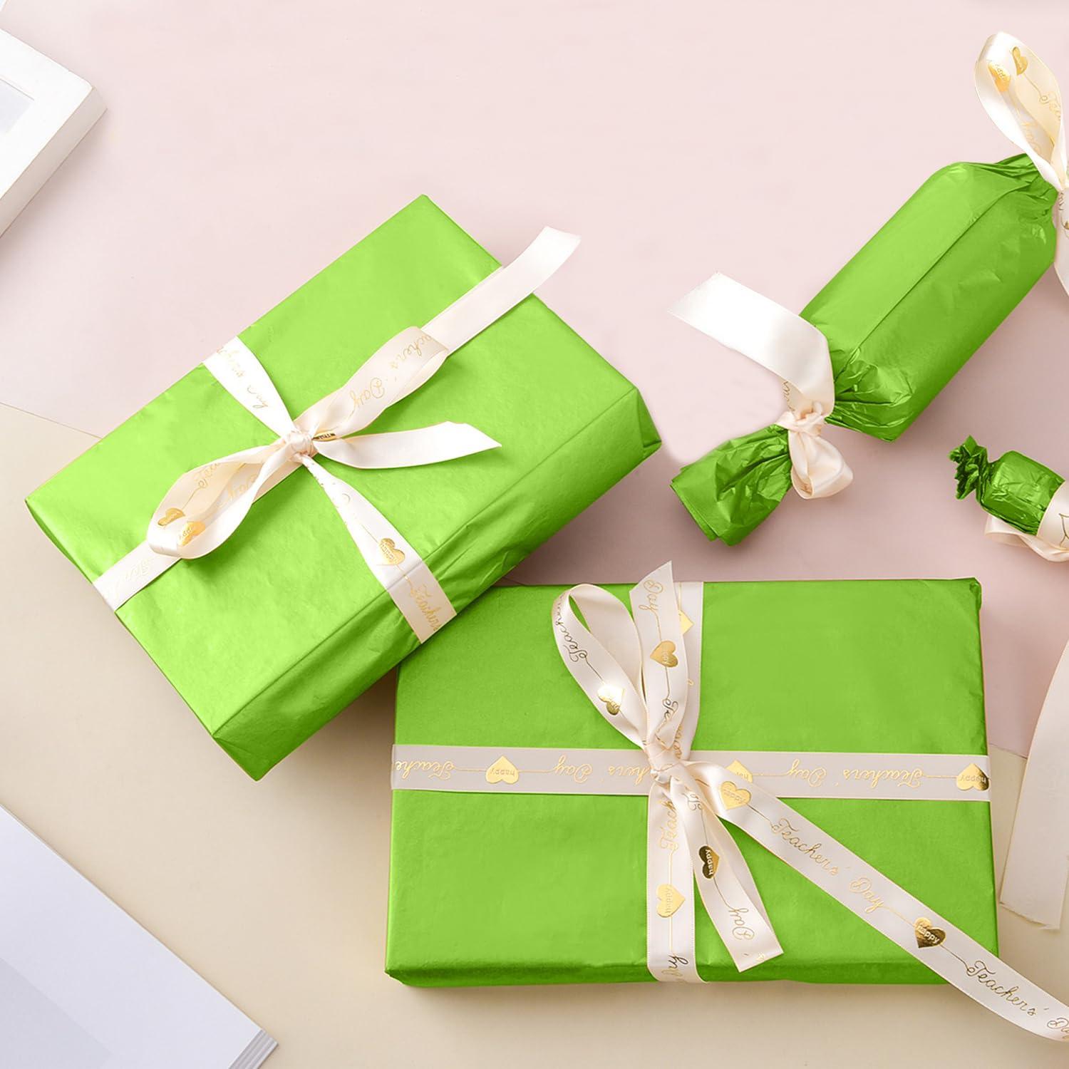 Hlonon 50 Sheets Sage Green Tissue Paper for Gift Bags - 14 x 20 Inches Recyclable Sage Green Wrapping Paper for Weddings Birthday DIY Project Christmas Gift Wrapping Crafts Decor