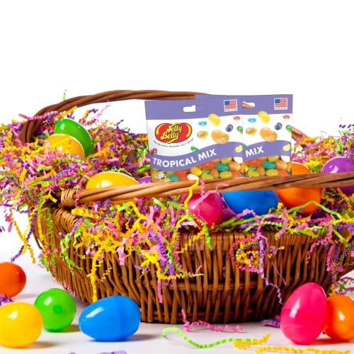 Needzo Jelly Bean Tropical Mix Shareable Medium Bags, Bulk Fruit Flavored Gourmet Chewy Candies for Gift Baskets, Pack of 2, 7 Ounce Bag