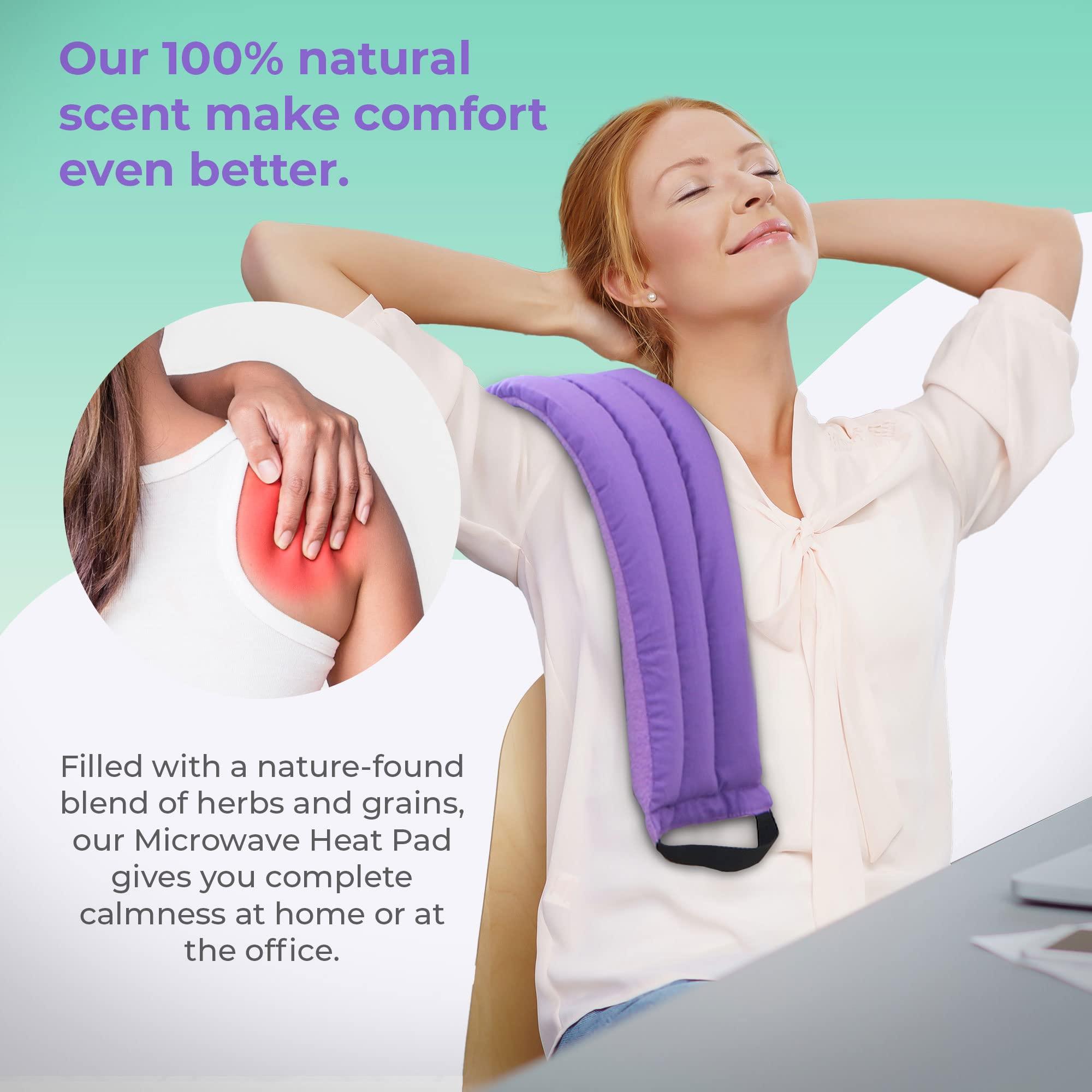 MY HEATING PAD Microwavable Heating Pads for Lower Back, Neck, and Shoulder Pain Relief - Moist Microwave Heating Pad for Muscles and Joints - Microwave Hot Pack Heat Pad for Cramps -2 Heat Pack Purple