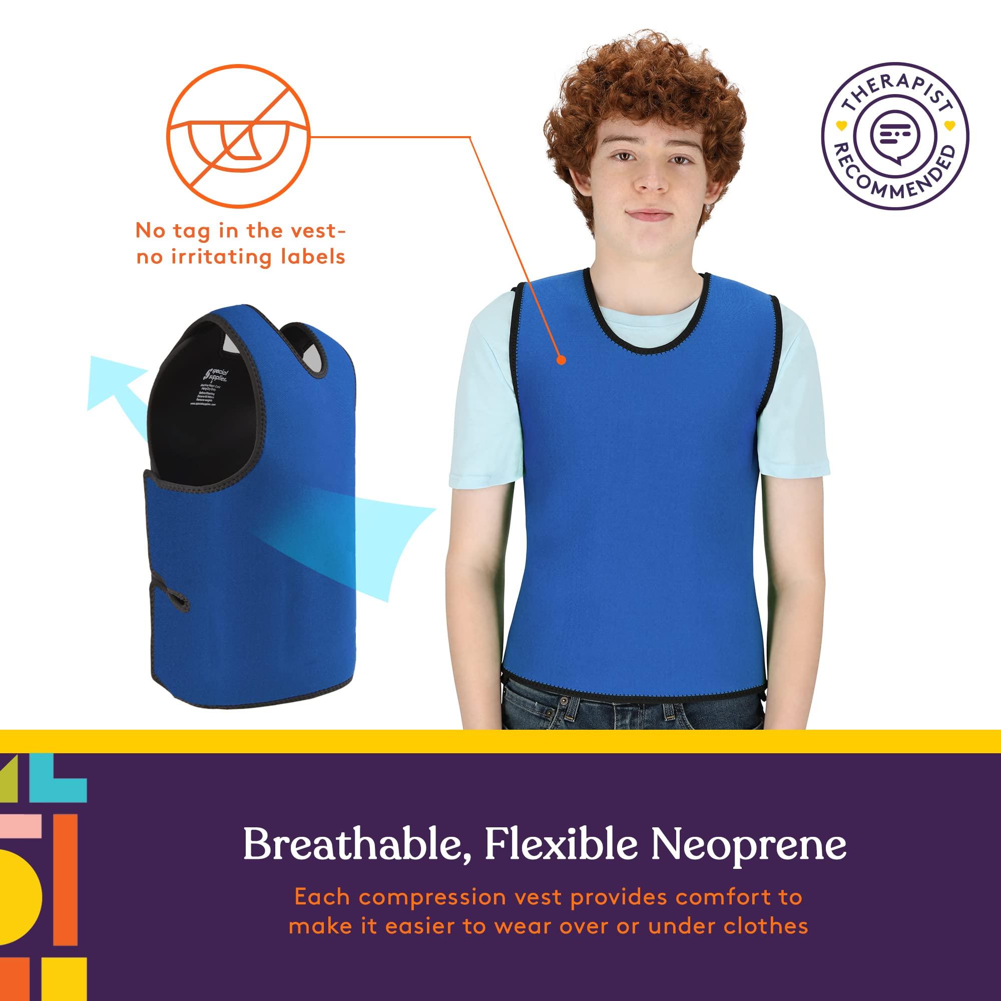 Special Supplies Special Supplies Sensory Compression Vest Deep Pressure Comfort (Blue, Large)