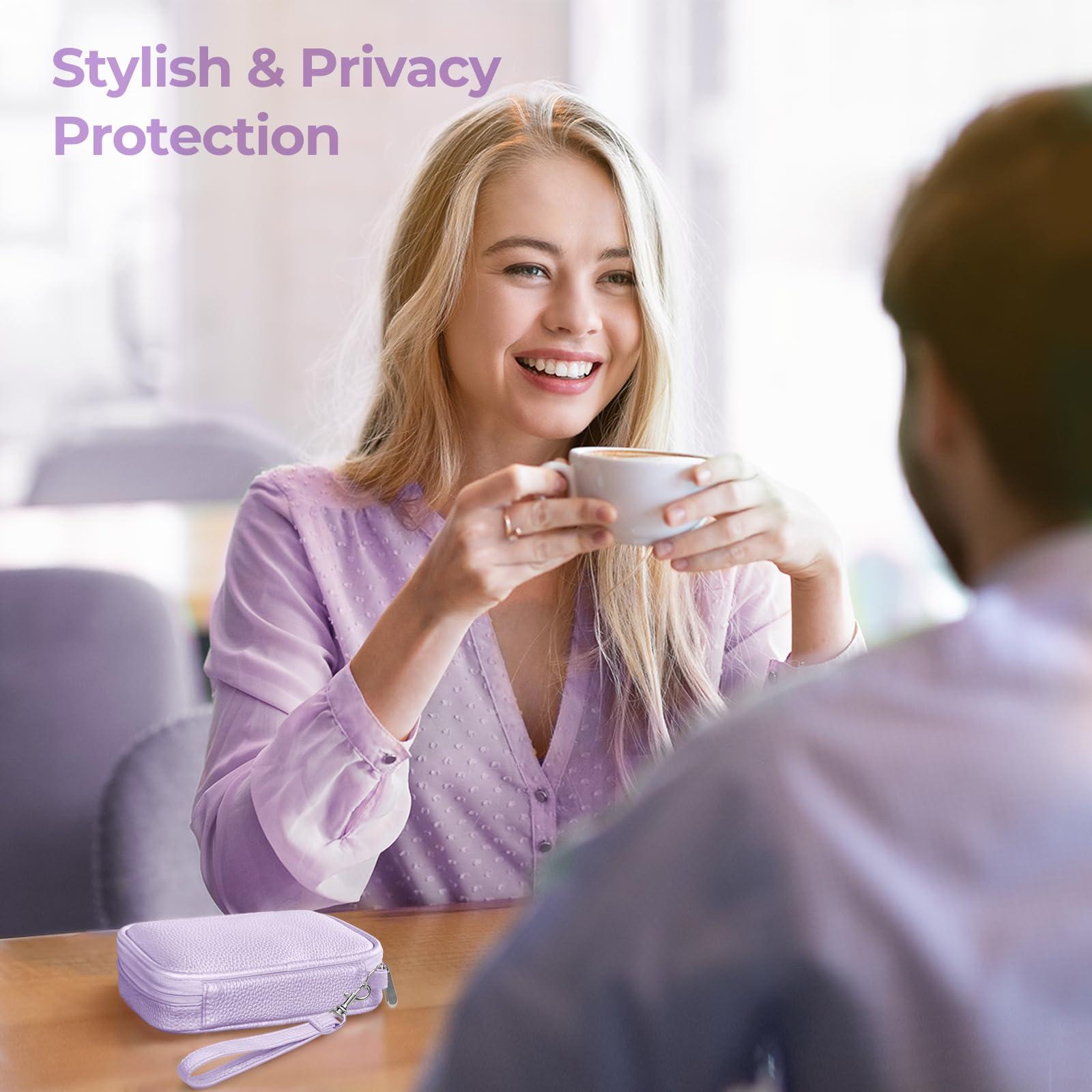 AMOOS AMOOS Cute Pill Organizer 3 Times a Day, Large Daily Pill Case for Women, Portable Pill Box 7 Day for Purse with Bag & Zipper to Hold Vitamins, Medications, Fish Oils, Supplements (Purple)