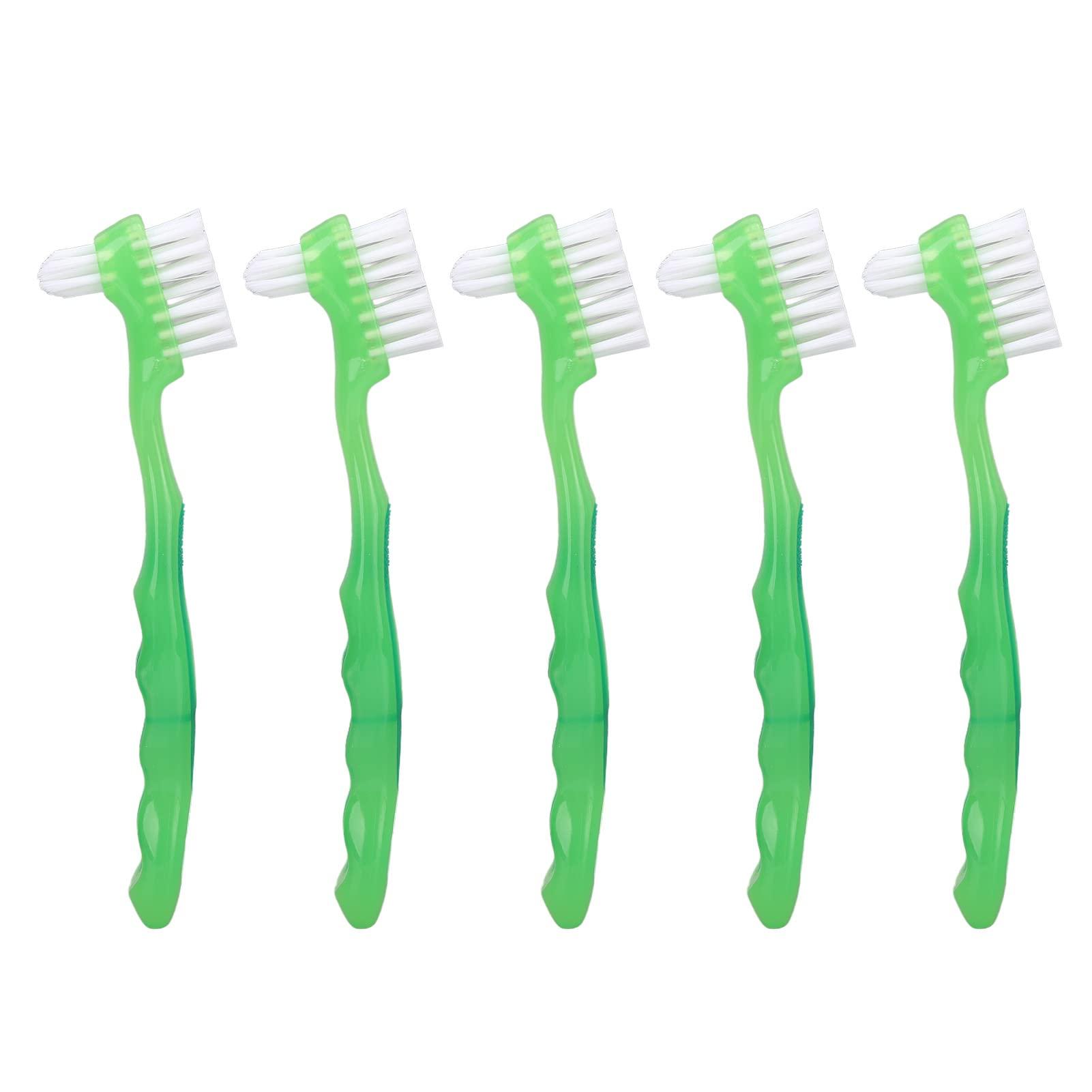 Naroote Denture Brush Denture Toothbrush Denture Brush Set Senior Professional Cleaning Brush for Daily Use (Green) Denture Brush Toothbrush Denture Cleaner Brush