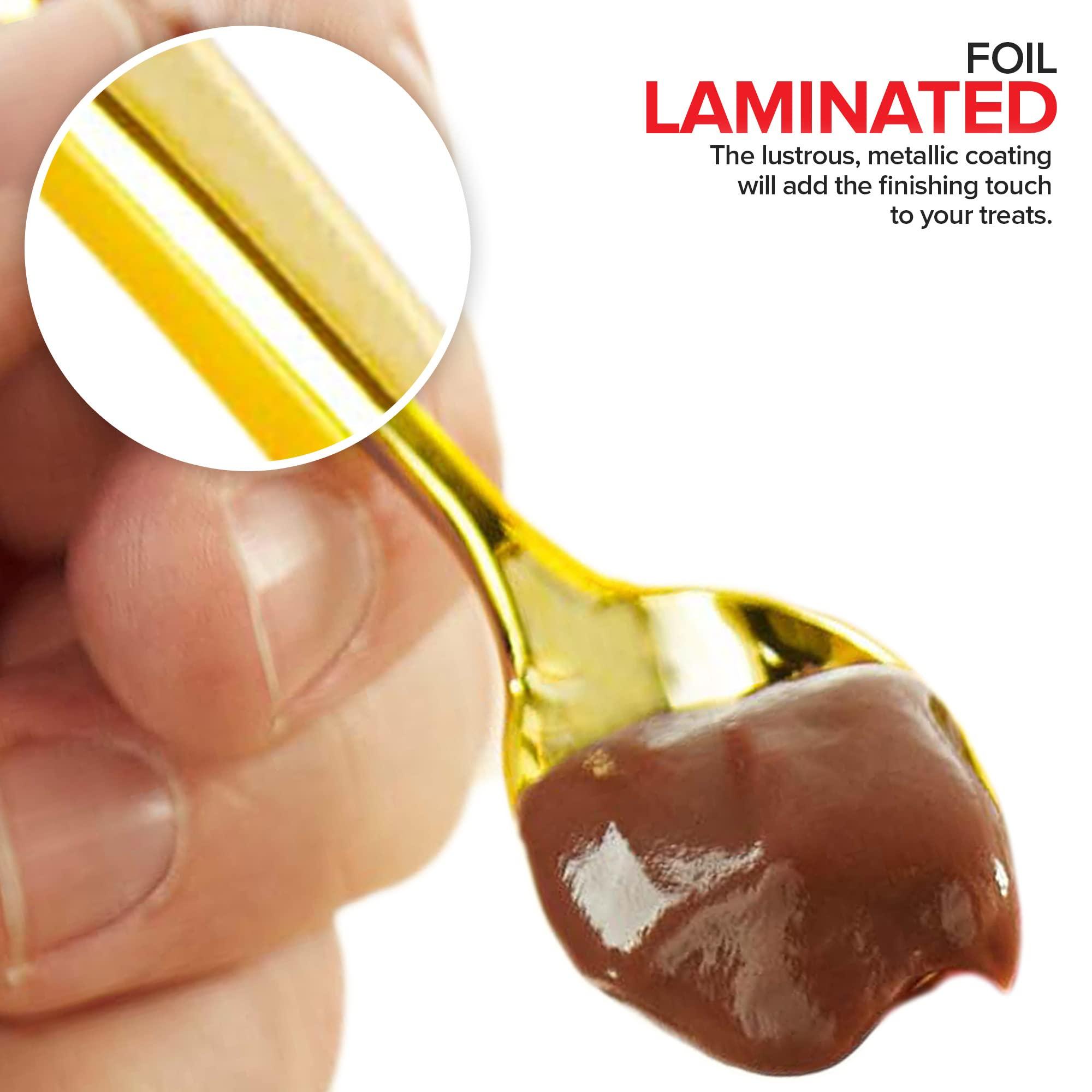 Stock Your Home Gold Plastic Mini Spoons Disposable, 4 inch (80 Pack) Tasting Spoon, Dessert Mini spoon for Ice Cream Taster, Small Sample Desserts, Gelato Sampling, Fancy Miniature Pudding, Little Appetizers, Bulk