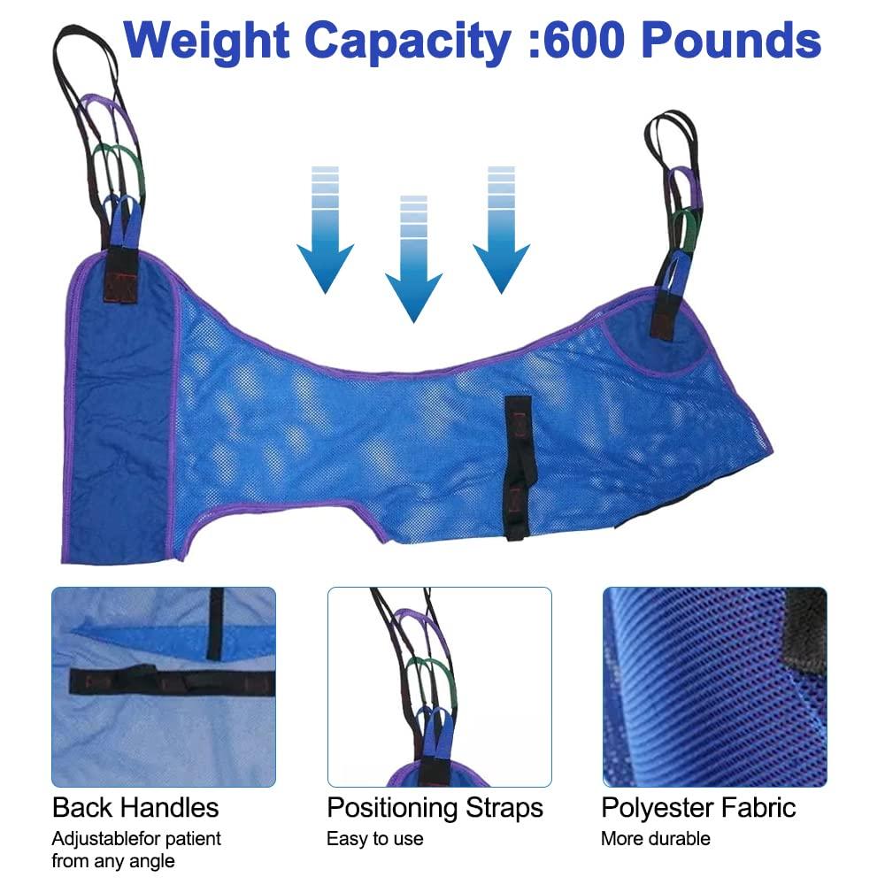 JGKwong JGKwong Universal Full Body Mesh Lift Sling with Commode Opening,Polyester Slings for Patient Lifts -Compatible with Hoyer, Invacare, McKesson, Drive, Lumex, Medline, Joerns (2X-Large)
