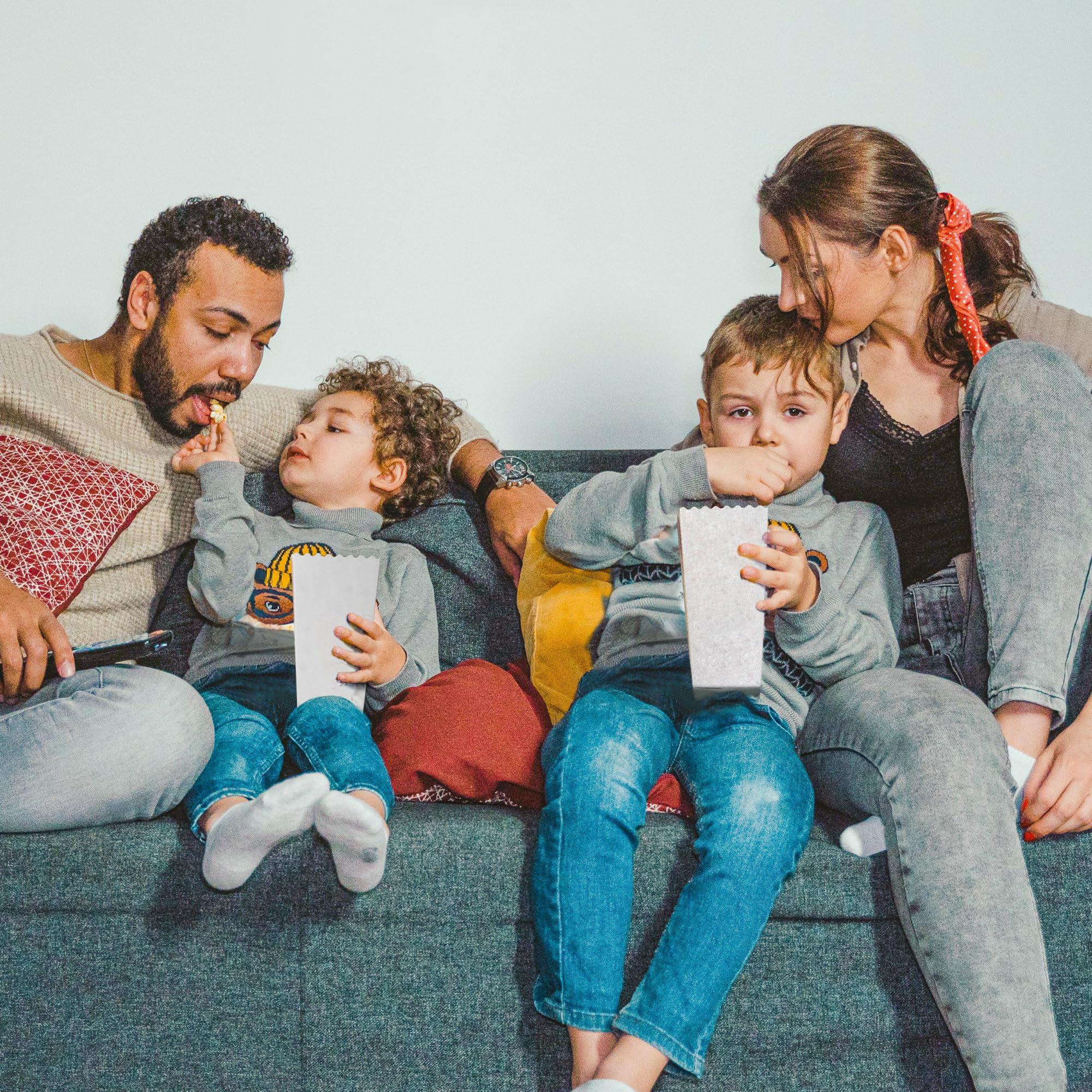 Novelty Place Novelty Place 12 Pcs White Popcorn Boxes, 46 oz White Cardboard Popcorn Container for Movie Night Party - 7.8" Tall x 3.9" Square