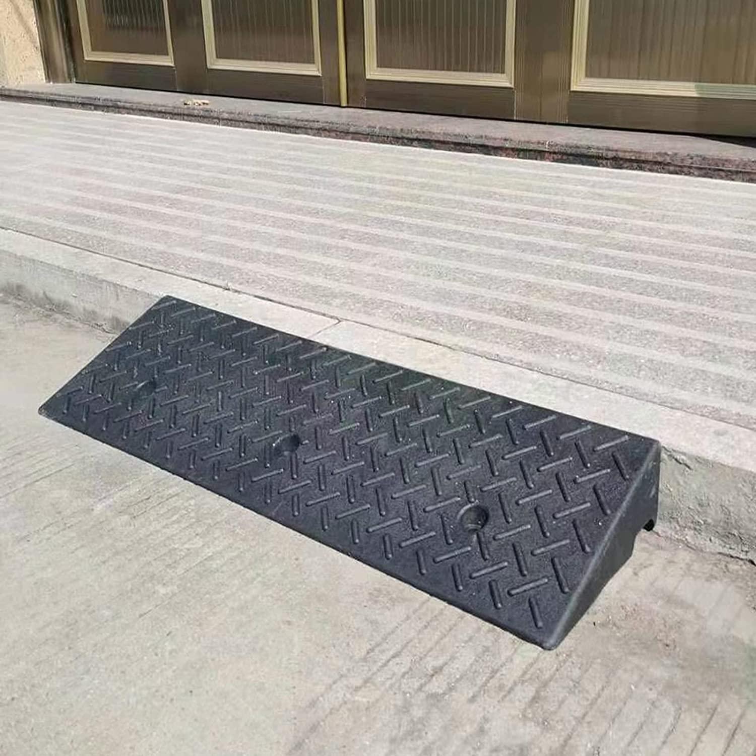 IHIPPO IHIPPO Doorway Uneven Floor Transition Strip, Curb Ramps for Driveway, Durable Low Cars Ramp Kerb Ramp for Sidewalks/Wayside/Garage, Huge Rubber Ramp for Rv Wheelchair Truck Caravan Buggy (Size : 100x30cmx1, 89014246251