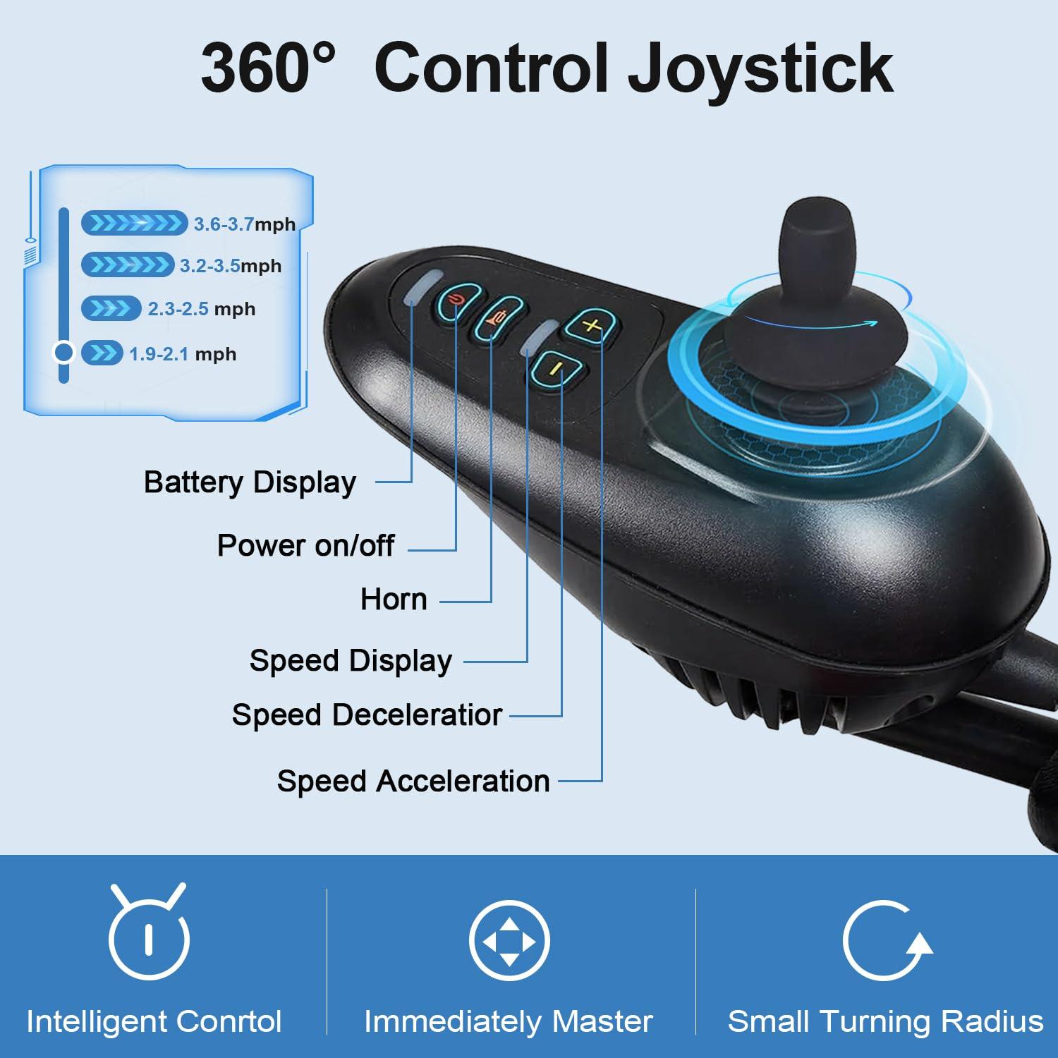 VORDERRY Folding Electric Wheelchair for Adults,500w Long Range Electric Wheelchair,Lightweight All Terrain Motorized Wheelchair for Seniors,Compact Portable Power Wheelchair-Liftable Armrest-Support 330lbs