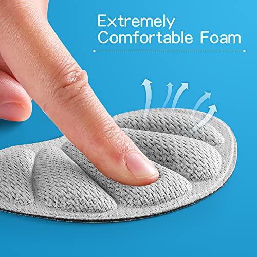 Huethy Back of Heel Cushion Pads, Adhesive Heel Grips Inserts for Boots, Loose Shoes Too Big, Reusable Heel Guards Liners for Women Men, Improve Shoe Fit,8PCS-Gray