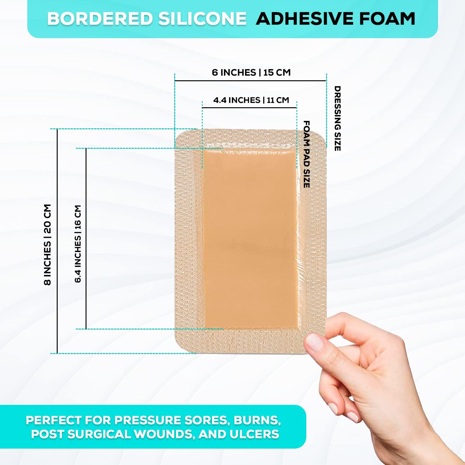 MedVance MedVanceTM Silicone - Bordered Silicone Adhesive Foam Dressing Size 6X8 (4.4\"x 6.4\" Pad) Box of 5 dressings